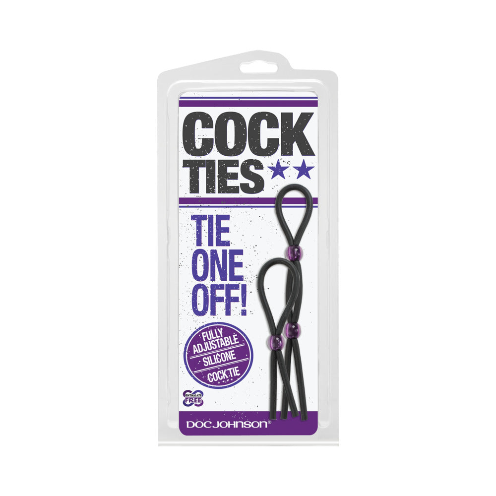Cock Ties (Black) Lasso/Bolo